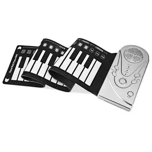 儿童易学便携式49键电子琴键盘硅胶便携式手摇钢琴带扬声器