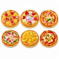 Figurines de pizza miniatures en résine assorties en gros, décorations alimentaires réalistes pour loisirs créatifs avec option aimant de réfrigérateur
