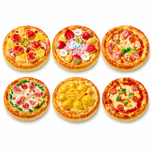 Statuette in Resina a Forma di Pizza Assortite all'Ingrosso, Decorazioni Alimentari in Miniatura Realistiche per Lavoretti Fai-da-Te con Magnete per Frigorifero Opzionale - Product Image 1