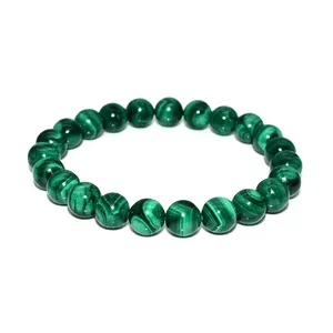 Trade Insurance Natural Stone High Grade 4/6/8/10/12MM Natural Light Malachite Bracelet