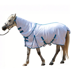 Vente Chaude <span class=keywords><strong>Couverture</strong></span> Anti-Mouches <span class=keywords><strong>de</strong></span> Luxe Légère pour <span class=keywords><strong>Cheval</strong></span> avec Cache-Cou Amovible, <span class=keywords><strong>Sangle</strong></span> <span class=keywords><strong>de</strong></span> Ventre, Doublure en Nylon Imperméable, Personnalisable, pour l'Été - Product Image 1