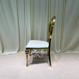 เก้าอี้เหล็กสแตนเลสสีทองแบบซ้อนได้สำหรับงานแต่งงานและกิจกรรมกลางแจ้ง - เฟอร์นิเจอร์เชิงพาณิชย์ที่ทนทาน - Product Image 5