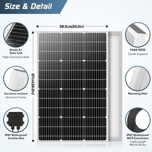 แผงโซลาร์เซลล์โมโน PV CE RoHS 12v 24v 48v 50W 100W 200w 300w 350w 400w 500w ชุดโซลาร์เซลล์ - Product Image 3