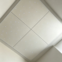 Panneau acoustique de plafond ciel étoilé en aluminium sur mesure 1200x600mm avec éclairage à fibres optiques pour plafond acoustique étoilé KTV