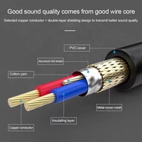 Câble audio micro stéréo coaxial en PVC plaqué or 3,5 mm mâle vers XLR femelle pour téléphone portable et haut-parleur