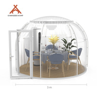 Dôme géodésique rond en polycarbonate PC Kawagebo Kamp (KK) de 3 m / 9,8 pi de diamètre pour l'extérieur, tente igloo, maison bulle pour le glamping