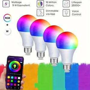 Nhà Thông Minh Dimmable bóng đèn rgbcw E26 E27 B22 Led Wifi ánh sáng bóng Đèn 7W 9W wifi thông minh bóng đèn