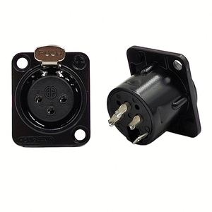 <span class=keywords><strong>Mini</strong></span> prise XLR 3 broches mâle/femelle noire à <span class=keywords><strong>souder</strong></span>, prise XLR femelle 3 broches à monter sur panneau, prise XLR mâle, connecteur audio 3 voies - Product Image 1