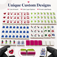 Cartoon Crew - Juego de 160 fichas de Mahjong Americano con diseño de Corazón Rojo, Dragón, Nube y Flor, en stock, OEM/ODM personalizado