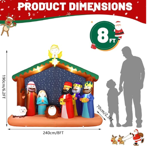Escena <span class=keywords><strong>de</strong></span> Natividad Inflable Navideña <span class=keywords><strong>de</strong></span> 8 Pies con Luces LED, el Set <span class=keywords><strong>de</strong></span> Natividad Incluye <span class=keywords><strong>la</strong></span> Sagrada <span class=keywords><strong>Familia</strong></span>, los Reyes Magos, un Ángel y una Oveja - Product Image 5