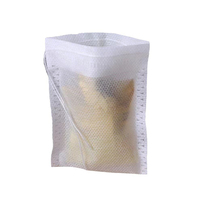 Kantong Teh Biodegradable PLA dari Pati Jagung dengan Tali Serut, Kantong Kecil Pipih, Logo Dapat Disesuaikan untuk Buah Kering/Kacang/Bunga/Kemasan