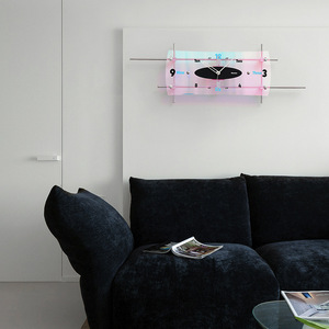 Wall Clock Rectangular Analog <b>Battery</b> <b>Operated</b> Scanning Mechanism Living Room Modern Minimalist Design - Product Image 5