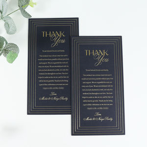 Hiện đại hình chữ nhật vàng và đen đám cưới giấy menu sang trọng lời chào thẻ cảm ơn bạn lưu thẻ ngày - Product Image 5