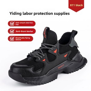 <span class=keywords><strong>Zapatos</strong></span> de seguridad para el trabajo antigolpes y antipinchazos para hombre, <span class=keywords><strong>Zapatos</strong></span> negros transpirables ligeros para Protección Laboral - Product Image 5