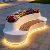 Op maat gemaakte ovale bloembak voor buiten, onregelmatige vorm, grote maat, lichte Romeinse bloempot, glasvezel tuin decoratiebank