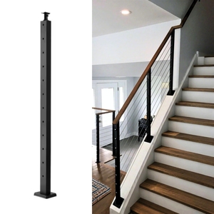 Edelstahl-Draht geländers ystem für Innentreppen Schwarzer Außen balkon Decking Kabel geländer Zaun Balustrade Rost - Product Image 1