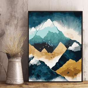 Peinture par numéros personnalisée avec logo, plusieurs modèles, pour adultes, nuit, lune, peinture par numéros DIY, art moderne, décoration - Product Image 1