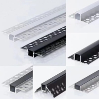 Profilé LED en aluminium noir encastrable à fente en T 60*13mm avec diffuseur blanc, idéal pour le plâtre - Vente chaude