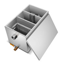 Pemisah Minyak & Air Stainless Steel Komersial VanSenk W26-01 untuk Wastafel Dapur Hotel dan Restoran
