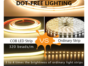 Tira de Luces LED sin Caída de Voltaje, Tiras LED RGB CCT 24V 12V 2700K 336 RGBW 220V WRGB Inteligentes Direccionables COB FOB FCOB - Product Image 4