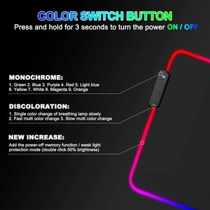 Benutzer definiertes Design leuchtende <span class=keywords><strong>RGB</strong></span> Rubber Base Spiel matte flache Mauspad Gaming Mauspad erweitert große Mauspad - Product Image 6