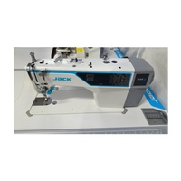 Machine à coudre industrielle Jack A4C-C à aiguille simple, entraînement direct, entièrement automatique, avec système de verrouillage, équipée d'un plan de travail et de pieds