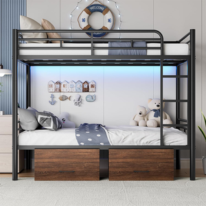 <span class=keywords><strong>Cama</strong></span> Litera Doble de Metal Ajustable de Diseño Moderno, <span class=keywords><strong>Cama</strong></span> <span class=keywords><strong>Alta</strong></span> de Acero para Adultos, Hogar, Escuela, Hotel, Tamaño Doble - Product Image 4