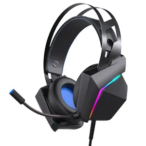 OEM Custom PS4 Pubg Wired Stereo PC RGB LED Gaming Headset Headphone with Microphone LED