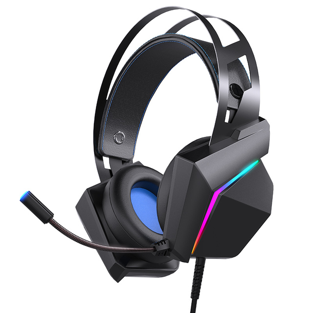 Audfine M17 RGB LED Wired Gaming Headset for PS4/PC PUBG OEM Custom Stereo Headphone with Noise-Canceling Microphone