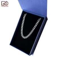 ROGOOD Hochwertige Spezial-Strukturpapierbox im Buchstil Schwarze Einlage Halsketten-Box Umweltfreundliche Langlebige Schmuck-Geschenkbox P2279