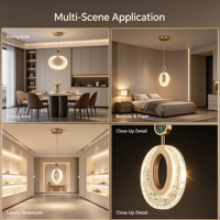 Lampe suspendue ovale simple de luxe moderne, dorée, LED, mini, pour chevet