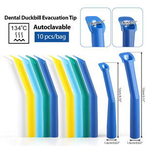 Matériel dentaire 10 pièces embouts d'aspiration forts autoclavables embouts d'évacuation de bec de canard dentaire - Product Image 1