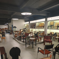 Ensemble de 4 chaises de salle à manger contemporaines en bois de chêne, dossier en bois stable, revêtement en tissu, tabourets de restaurant pour la maison et la villa