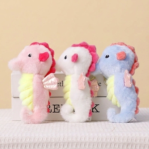 Gantungan Kunci Boneka Kuda Laut Lucu Grosir, Mainan Hewan Laut Custom, Boneka Mini Lembut OEM untuk Hadiah Promosi - Product Image 1