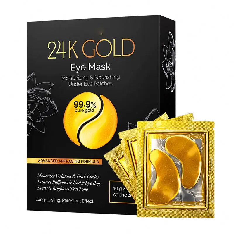 หน้ากากปิดตาสีทองรูปผีเสื้อทำจากเครื่องสำอางความงามแบบเกาหลี24K ผลิตภัณฑ์ดูแลผิวหน้า