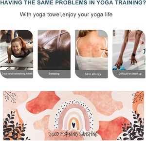 طباعة مخصصة فاخرة ماصة عرق مايكروفايبر فتل صالة الألعاب الرياضية الطباعة النساء اليوغا منشفة الشاطئ حصيرة - Product Image 3