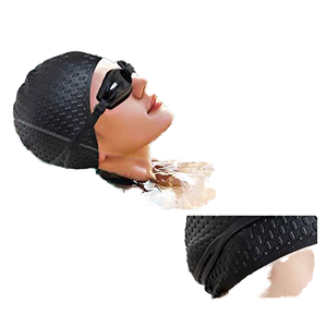 Gorro <span class=keywords><strong>de</strong></span> Natación <span class=keywords><strong>de</strong></span> Silicona 100%, Sin Costuras, Diseño <span class=keywords><strong>de</strong></span> Gota <span class=keywords><strong>de</strong></span> Agua, Alta Elasticidad, para Cabello Largo, Color Puro, para Nadadores - Product Image 3