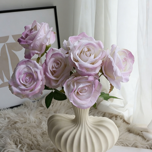 Rose <span class=keywords><strong>Artificiali</strong></span> in Velluto Rosso Best Seller, Bouquet di 7 Grandi Rose <span class=keywords><strong>Artificiali</strong></span>, Fiori Finti per Decorazioni Chiesa e Matrimoni - Product Image 6
