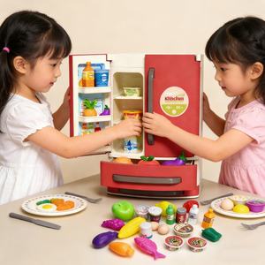 Set Giocattolo Frigorifero per Bambini 22 Pezzi, Cucina Simulata con Frigo a Doppia Porta, Accessori Alimentari e Scomparto Portaoggetti - Product Image 2