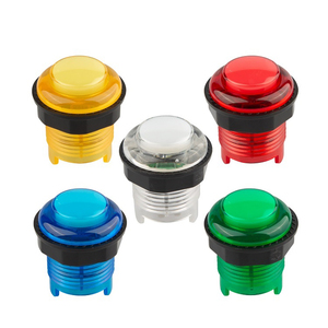Botón pulsador LED translúcido momentáneo de 28 mm para arcade, interruptores redondos iluminados de 5 V para máquinas de arcade, piezas de kit de bricolaje para juegos. - Product Image 1