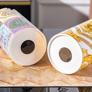 Vase de table en céramique transparente de luxe Art Déco personnalisé pour anniversaire avec boîte cadeau - Product Image 4