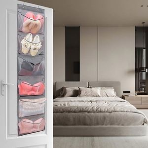 Over the Door Shoe Organizer Hanging Stuffed Animals Storage Diaper Holder Clothes Shelve for Closet with 6 <b>Large</b> Pockets - Product Image 5