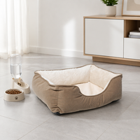 Lit Orthopédique de Luxe pour Grands Chiens, Lit Rectangulaire en Peluche pour Chats, Lavable, Anti-Anxiété, Apaisant, Soulagement Articulaire, Fabricant