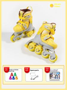Patins à roulettes multifonctionnels réglables pour filles <span class=keywords><strong>Roues</strong></span> doubles simples Lumières clignotantes exclusives transfrontalières PU pour enfants - Product Image 6