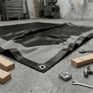 Bâche <span class=keywords><strong>de</strong></span> construction en polyester avec isolation réfléchissante pour toiture, en tissu tissé à œillets en aluminium enduit, pour grossistes - Product Image 6