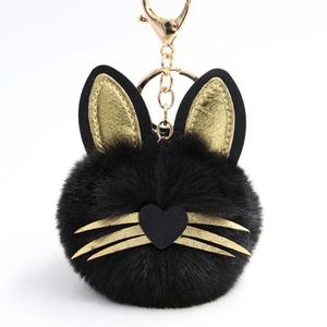 سلسلة مفاتيح من القطيفة اللطيفة لتزيين حيوانات Pom Pom للنساء هدية بدلاية سيارة بالجملة <span class=keywords><strong>Promo</strong></span> 8-PU Cat - Product Image 6