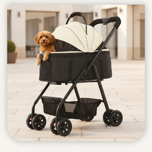 Cochecito 2 en 1 <span class=keywords><strong>para</strong></span> Mascotas con Transportín Extraíble, Diseño Plegable <span class=keywords><strong>para</strong></span> <span class=keywords><strong>Perros</strong></span> y Gatos Pequeños/Medianos, Parasoles y Asiento <span class=keywords><strong>para</strong></span> <span class=keywords><strong>Coche</strong></span> Todo Terreno - Product Image 5