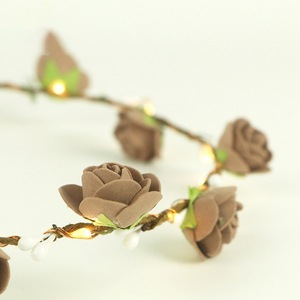 LED schiuma fiore e batteria di plastica casa Buble Rose ghirlanda luci a batteria corona fiore fiore decorazione di nozze - Product Image 5