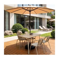 Ensemble de mobilier de jardin pour terrasse extérieure, table et chaises avec parasol, en métal, pour balcon, café, restaurant, rond, carré, meubles de loisirs