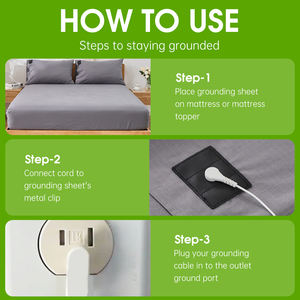 ผ้า10% ปูเตียงขนาดคิงไซส์ผ้าคอตตอนนำไฟฟ้าทำจากด้ายสีเงินขนาดคิงไซส์ผ้าปูสายดิน - Product Image 5